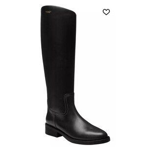 New Coach Park Tall Riding Leather Boots Black Women Sz 6 Low Heel